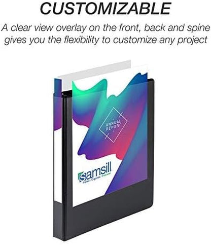 Durable 1 Inch 3 Ring Binder, D Ring Binder, 100% Recycled Chipboard, Black, 12 Pack