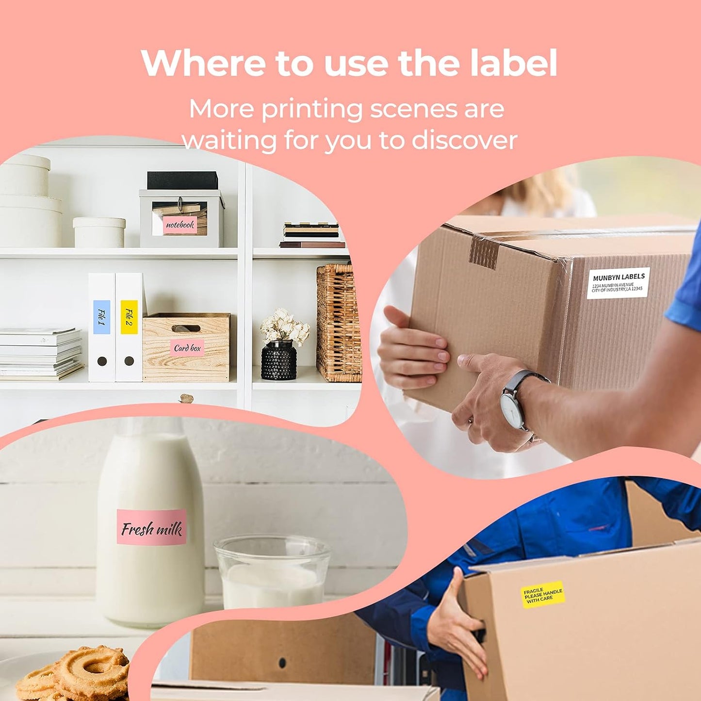 2.25"X1.25" Thermal Sticker Labels, Yellow Self-Adhesive Barcode Label Paper for Direct Thermal Printer and Business, Multi-Purpose Rectangle Address Shipping Mailing Sticker,1000 Sheets/Roll