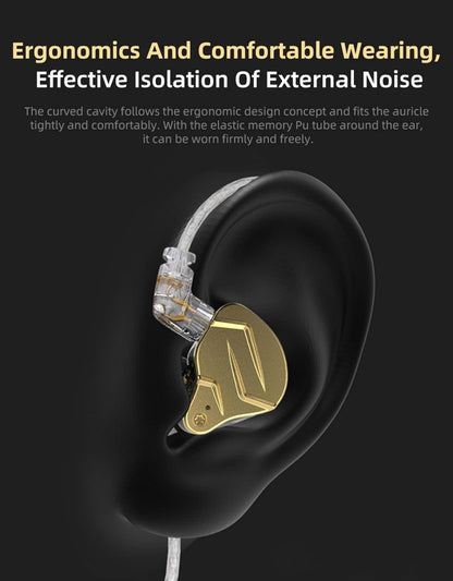 KZ ZSN PRO X in Ear Monitor Headphones Gaming Earbuds, High Fidelity Wired Earbuds, Hybrid Dual Driver IEMS Earphones with 1BA 1DD Detachable Tangle-Free Cable for Computer Tablet (Gold, without Mic)