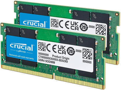 32GB DDR4 RAM Kit (2X16Gb), 3200Mhz (PC4-25600) CL22 Laptop Memory, SODIMM 260-Pin, Downclockable to 2933/2666Mhz, Compatible with 13Th Gen Intel Core and AMD Ryzen 7000 - CT2K16G4SFRA32A